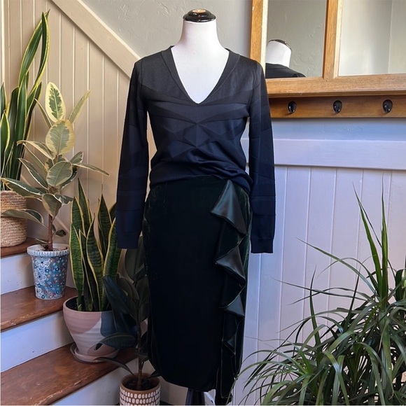 Ralph Lauren Black Label Ruffle Embellished Skirt in Hunter Green - Picture 8 of 15